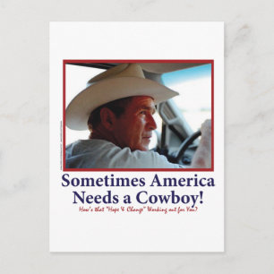 George W Bush in Cowboy Hat Postcard