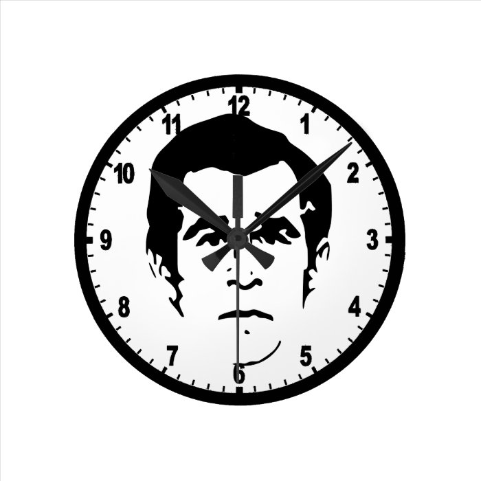 George W. Bush Stencil Round Wallclocks