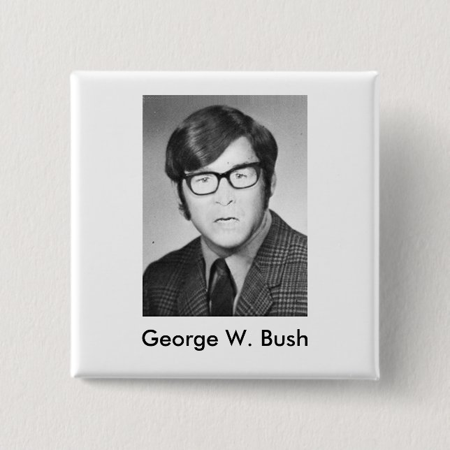 George W. Bush Yearbook photo Pinback Button (Front)