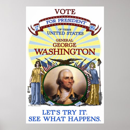 George Washington 1789 Election Poster White