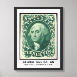 George Washington 1881 Vintage Stamp Framed Art