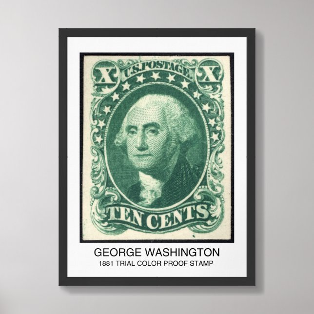 George Washington 1881 Vintage Stamp Framed Art (Framed Front)