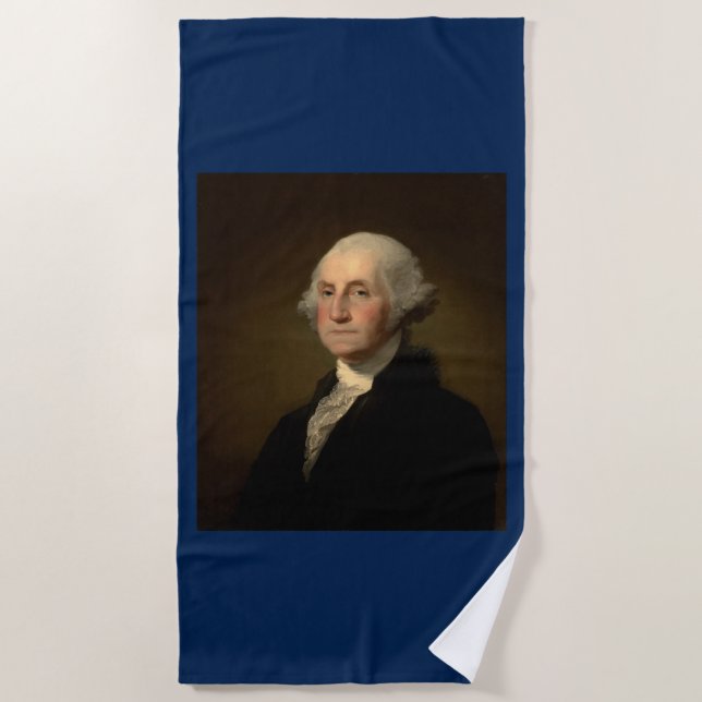 George Washington 1st American President by Stuart Beach Towel (Front)