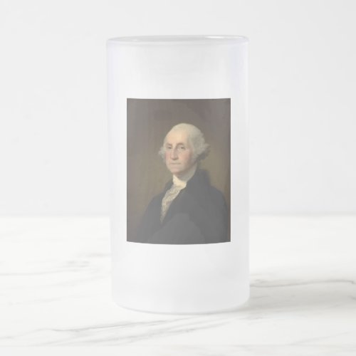 George Washington 1st American President by Stuart Frosted Glass Beer Mug