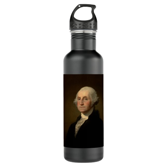 George Washington 1st American President by Stuart Stainless Steel Water Bottle (Front)