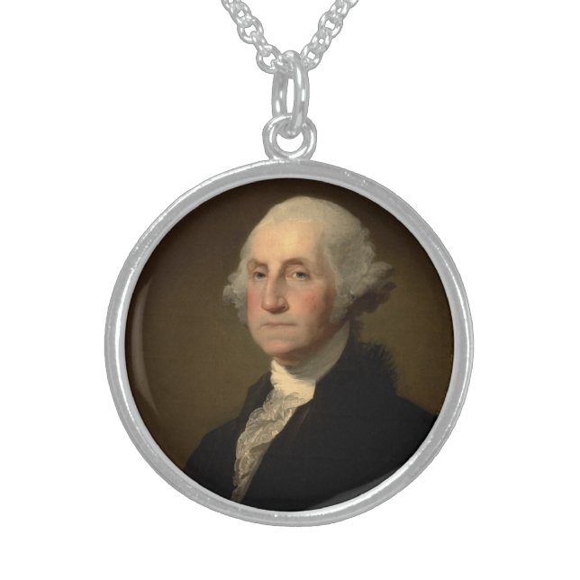 George Washington 1st American President by Stuart Sterling Silver Necklace (Front)