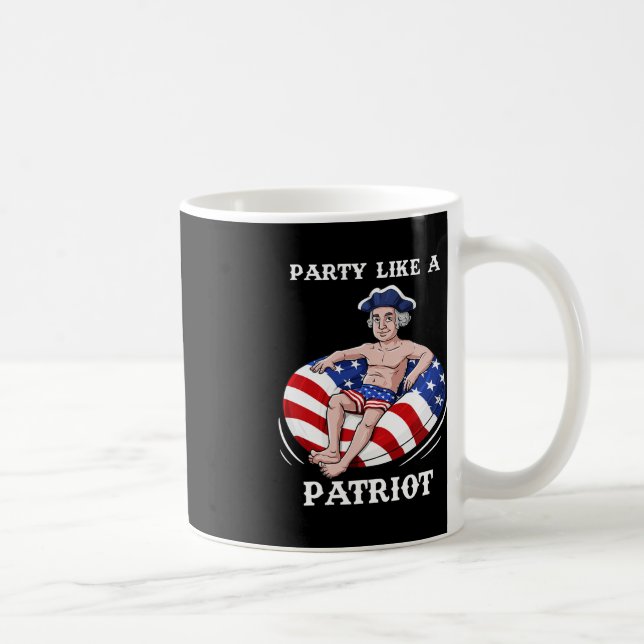 George Washington 4th Of July USA Patriot Fun  Coffee Mug (Right)