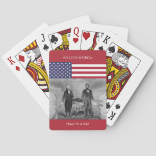 George Washington Abraham Lincoln American Flag US Poker Cards