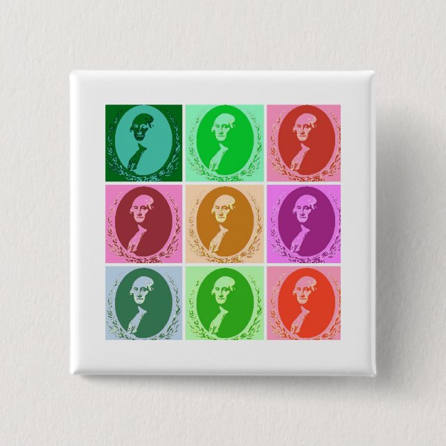 George Washington Abstract Button (Front)