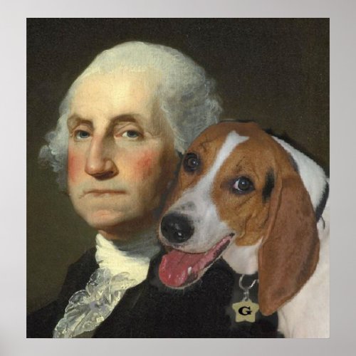 George Washington and his Foxhound Poster