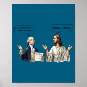 George washington and jesus christ discussion meme poster