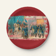 George Washington and Troops Paper Plates