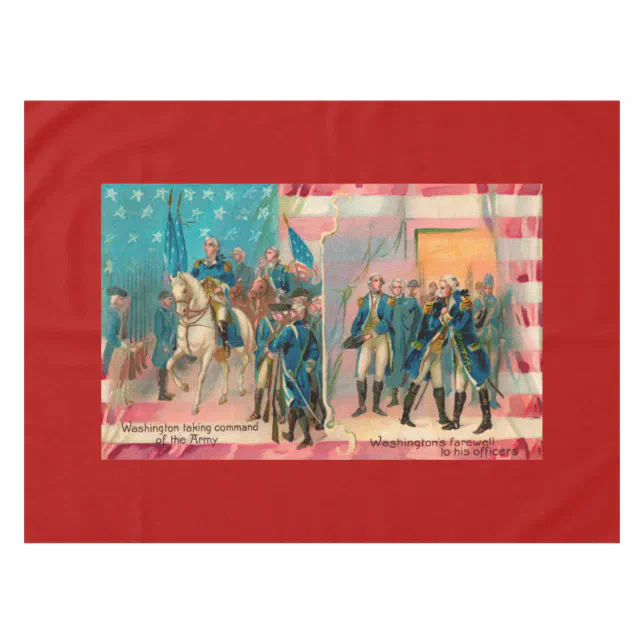 George Washington and Troops Tablecloth | Zazzle