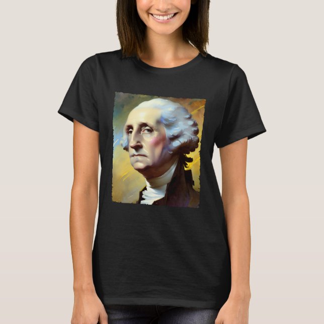 George Washington Art Painting 4th of July USA T-Shirt (Front)