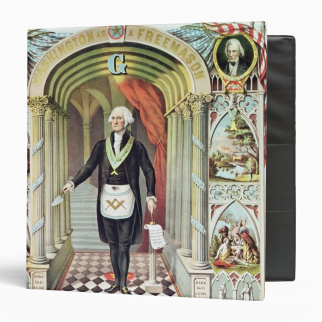 George Washington as a Freemason 3 Ring Binder (Front/Inside)