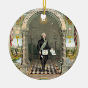 George Washington as a Freemason Ceramic Ornament