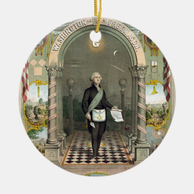 George Washington as a Freemason Ceramic Ornament (Front)