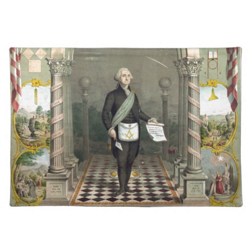 George Washington as a Freemason Cloth Placemat