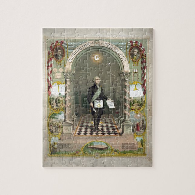 George Washington as a Freemason Jigsaw Puzzle (Vertical)