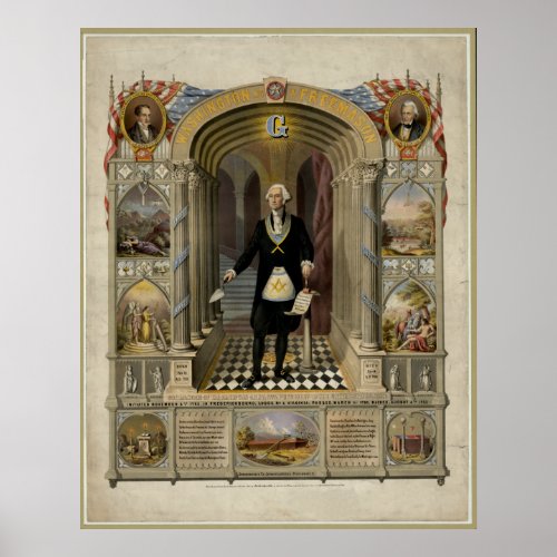 George Washington As A Freemason Portrait 1867 Poster