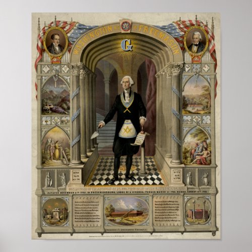 George Washington As A Freemason Portrait 1867 Poster