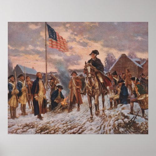 George Washington at Valley Forge Canvas Poster