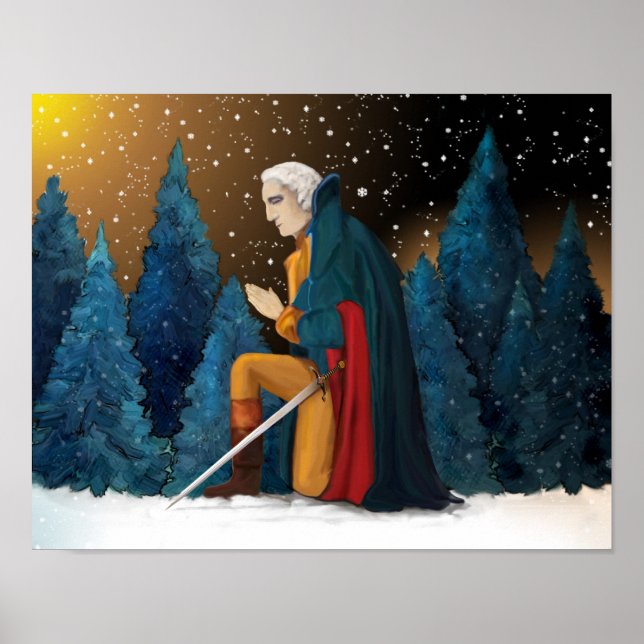 George Washington at Valley Forge Praying Poster (Front)