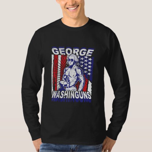 George Washington Body Building Usa Flag Muscle Gy T_Shirt