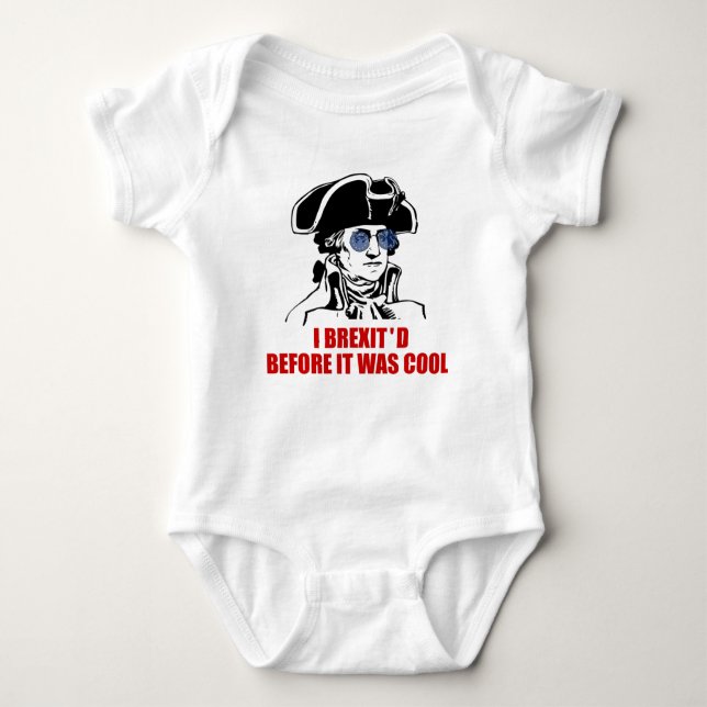 George Washington Brexit 1776 EU Flag Sunglasses Baby Bodysuit (Front)
