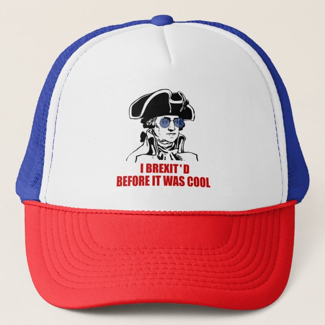 George Washington Brexit 1776 EU Flag Sunglasses Trucker Hat (Front)