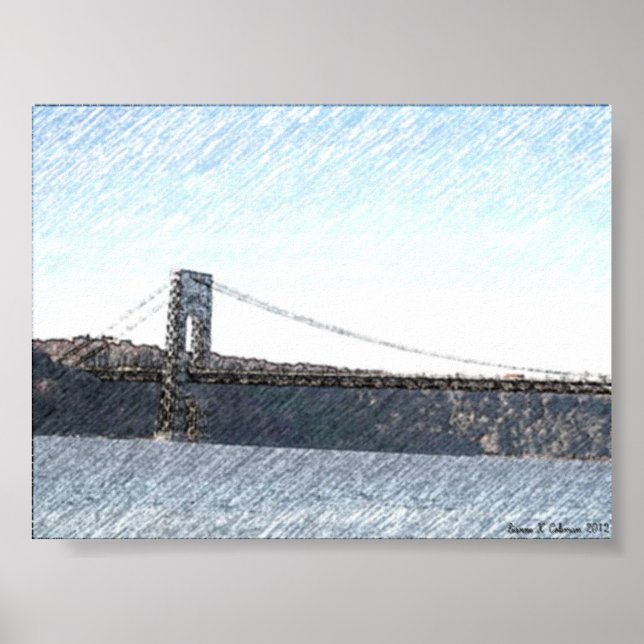 GEORGE WASHINGTON BRIDGE AND HUDSON RIVER VIEW  POSTER (Front)