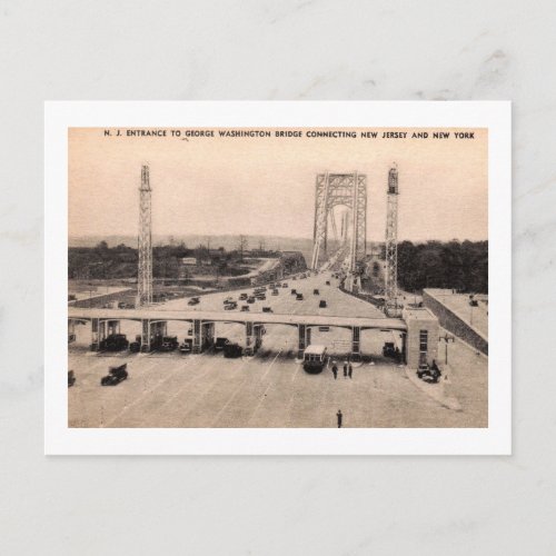 George Washington Bridge Entrance NJ Vintage Postcard
