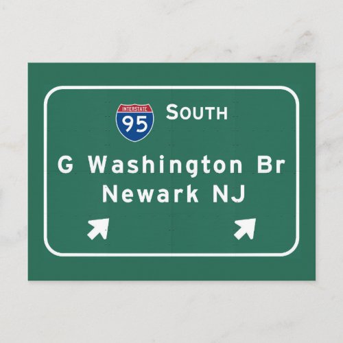 George Washington Bridge Interstate I_95 Newark NJ Postcard