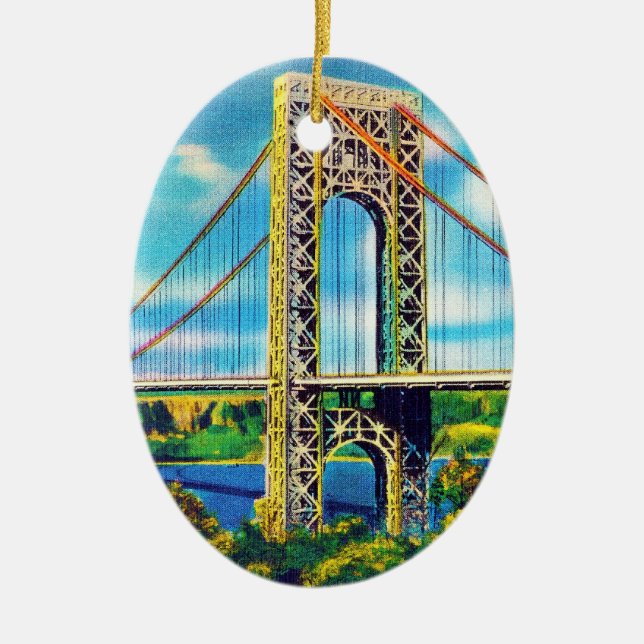 George Washington Bridge, New York City Ceramic Ornament (Front)