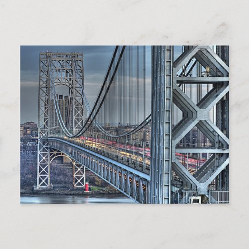 George Washington Bridge  The Red Lighthouse NYC Postcard