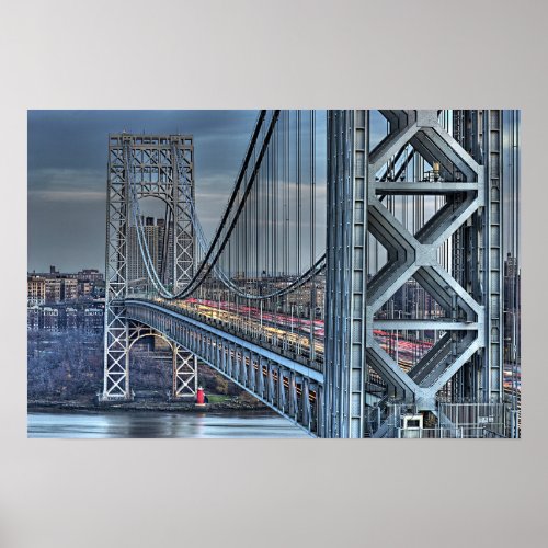 George Washington Bridge  The Red Lighthouse NYC Poster