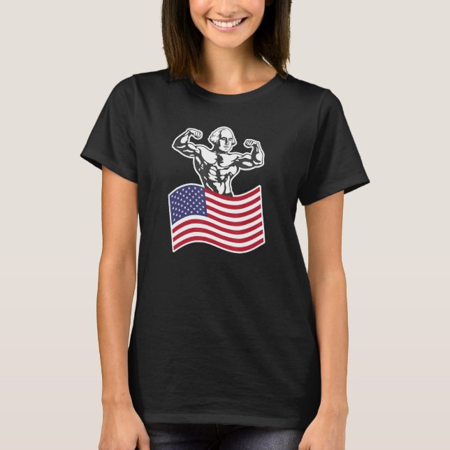 George Washington Buff American Flag T-Shirt (Front)