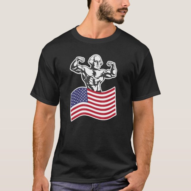 George Washington Buff American Flag T-Shirt (Front)