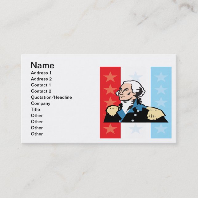 George Washington Business Card (Front)