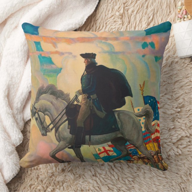 George Washington by Newell Convers Wyeth Throw Pillow (Blanket)