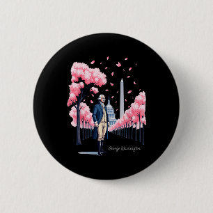 George Washington Cherry Blossom Art Washington Dc Button