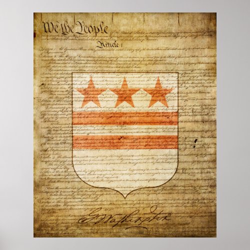 George Washington Coat of Arms Poster