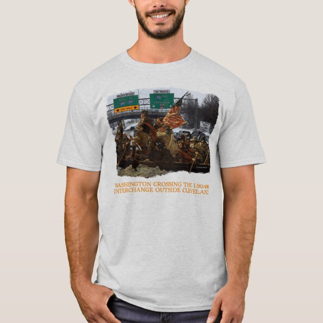 George Washington Crossing I-490 Cleveland T-Shirt (Front)