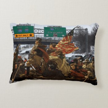 George Washington Crossing I-90 Cleveland Decorative Pillow by ThenWear at Zazzle