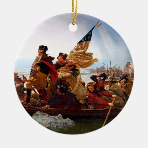 George Washington Crossing Of The Delaware River Ceramic Ornament