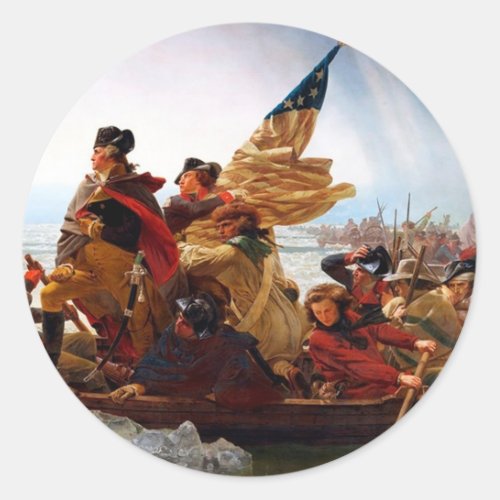 George Washington Crossing Of The Delaware River Classic Round Sticker