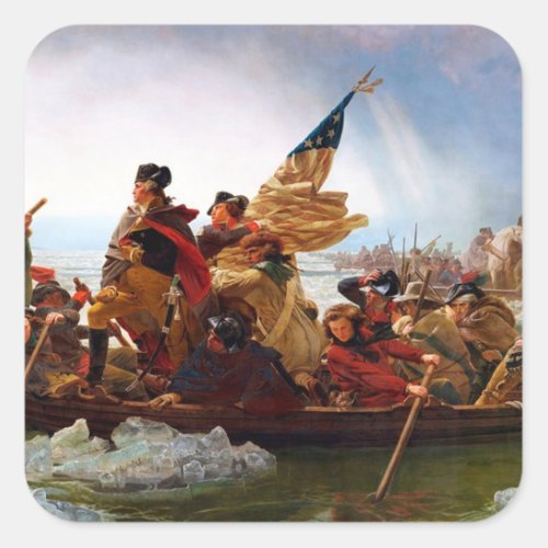 George Washington Crossing Of The Delaware River Square Sticker
