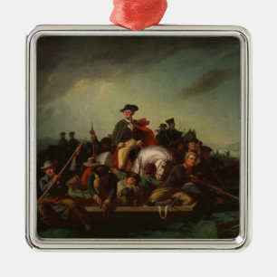 George Washington Crossing the Delaware River Metal Ornament