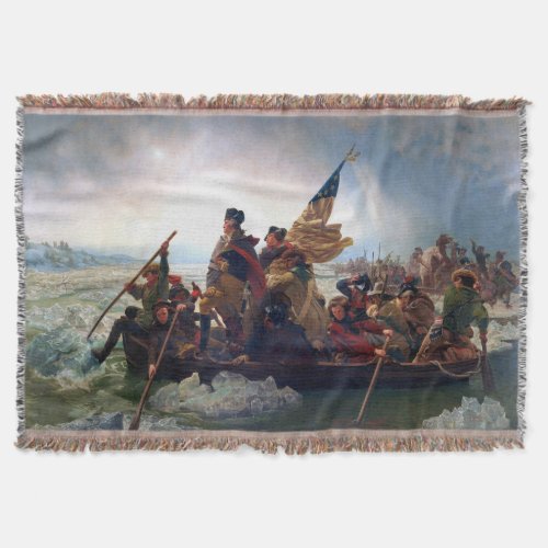 George Washington Crossing The Delaware Throw Blanket