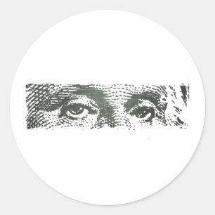 George Washington Dollar Bill Cash Money Classic Round Sticker